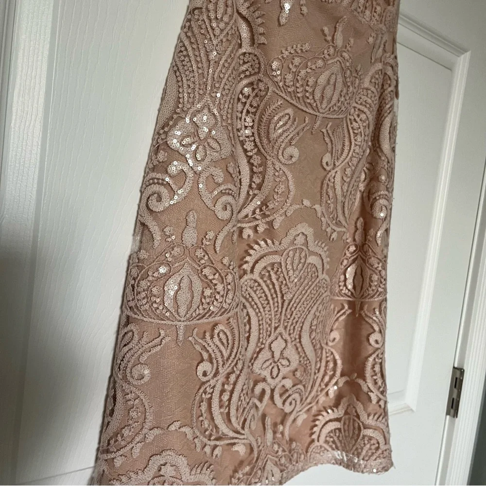 Jenny Yoo Lace Midi Dress - Size 2 Blush from Anthropologie - Picture 6 of 13